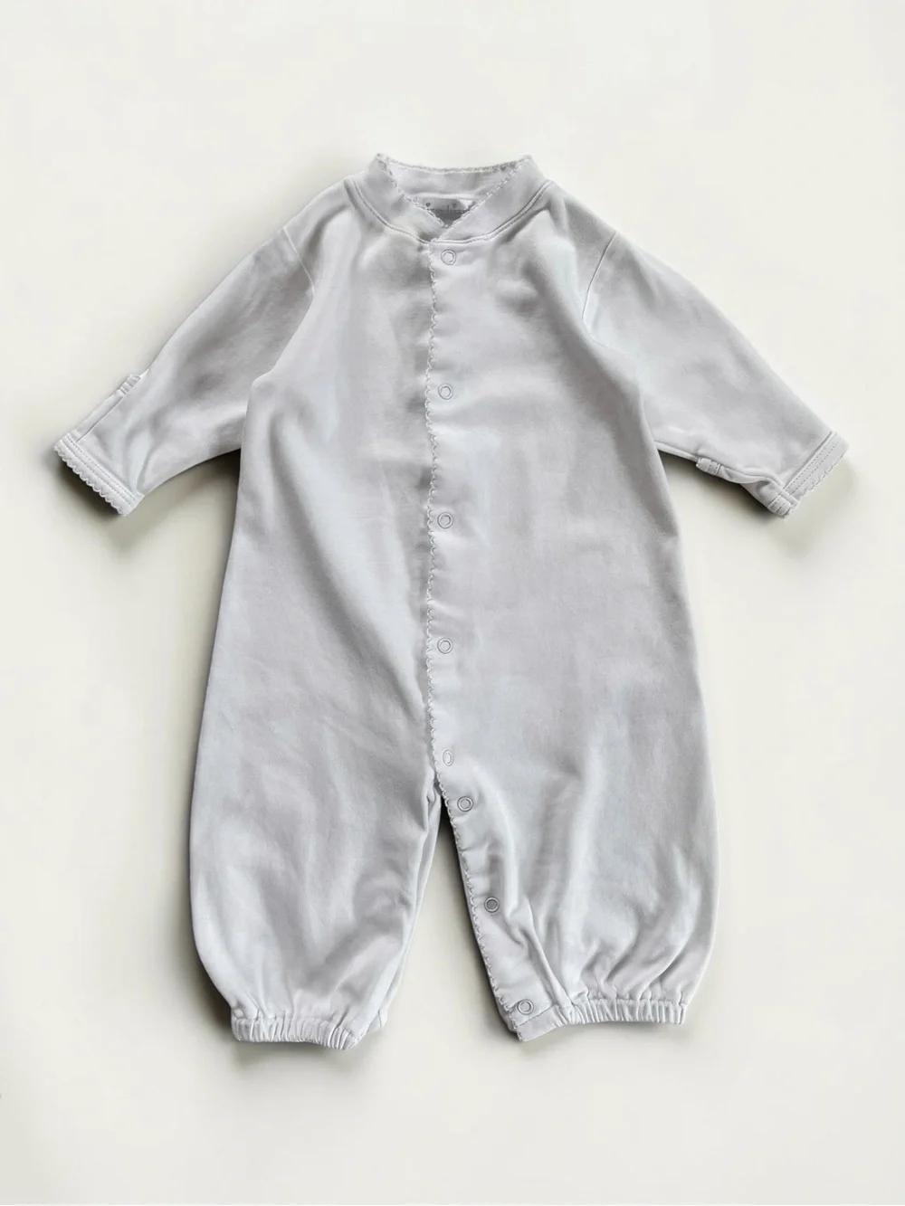 KISSY KISSY EUC White Pima Cotton Converter Gown Footless Romper